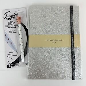 Christian Lacroix Silver Notebook & Pineapple Pen